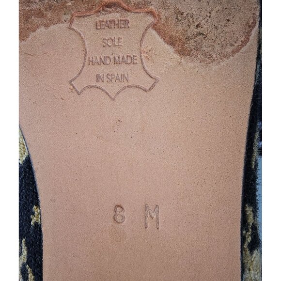 Zalo Women's Black/Yellow Flowers Print With Black Leather Trim Loafers Sz 8 195 - Picture 8 of 15